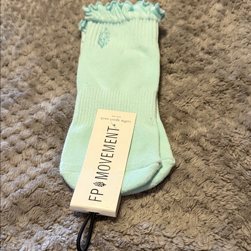 FP Movement Mint Ruffle Sport Socks- On - Picture 4 of 4